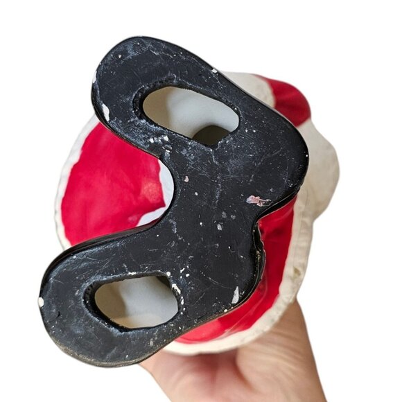 Kitschy Vintage Mr Mrs Santa Claus Mice Wasted Ceramic Handpainted 9.5" Red 70s - Picture 10 of 13